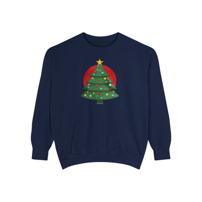 Christmas Tree Sweater, Unisex Garment-Dyed Sweatshirt