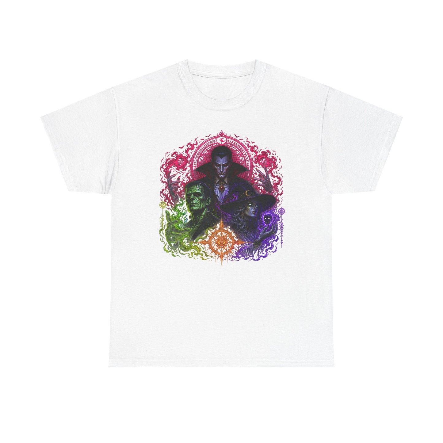 Mystic Vampire Trio T-Shirt — Gothic Rainbow Horror Art Tee