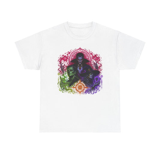 Mystic Vampire Trio T-Shirt — Gothic Rainbow Horror Art Tee