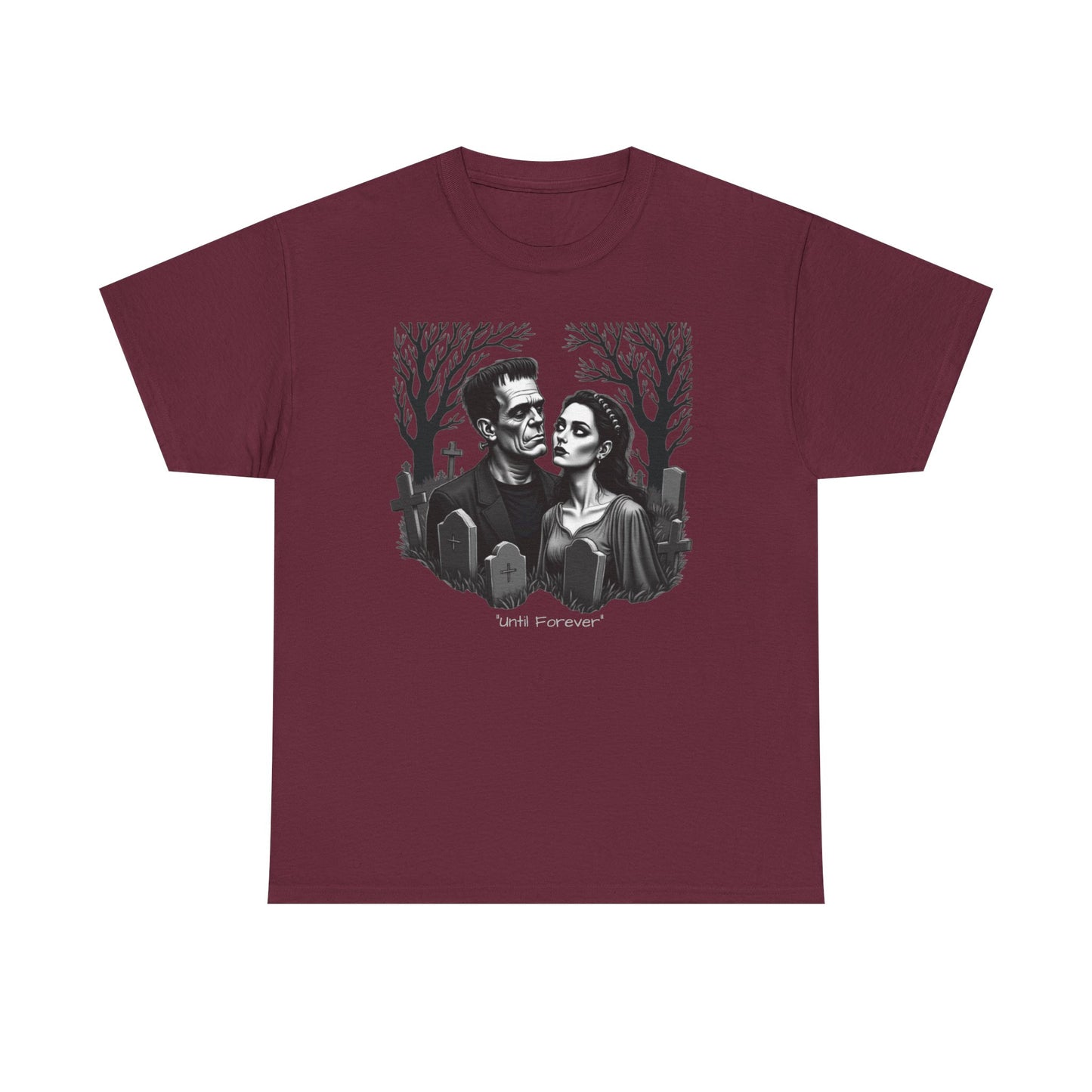 Gothic 'Until Forever' Couple Tee — Anniversary Season Graphic T-Shirt