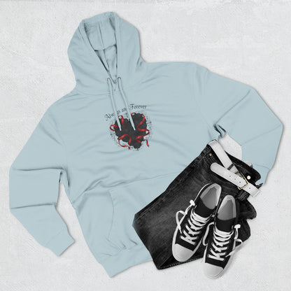 Rose Heart Hoodie — "Always and Forever" Gothic Floral Fleece Pullover