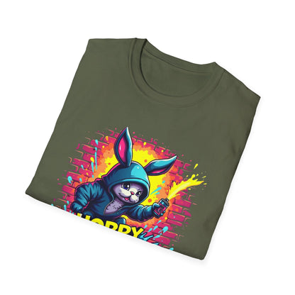 Easter Bunny 'Hoppy Easter' T-Shirt — Colorful Neon Bunny Graphic Tee
