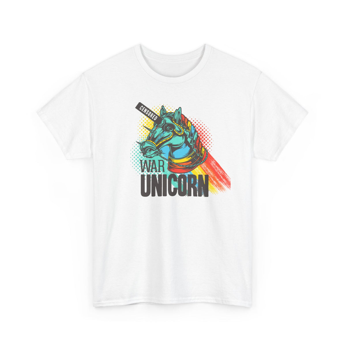 War Unicorn T-Shirt — Retro Neon Unicorn Graphic Tee