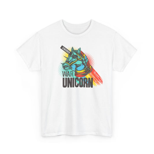 War Unicorn T-Shirt — Retro Neon Unicorn Graphic Tee
