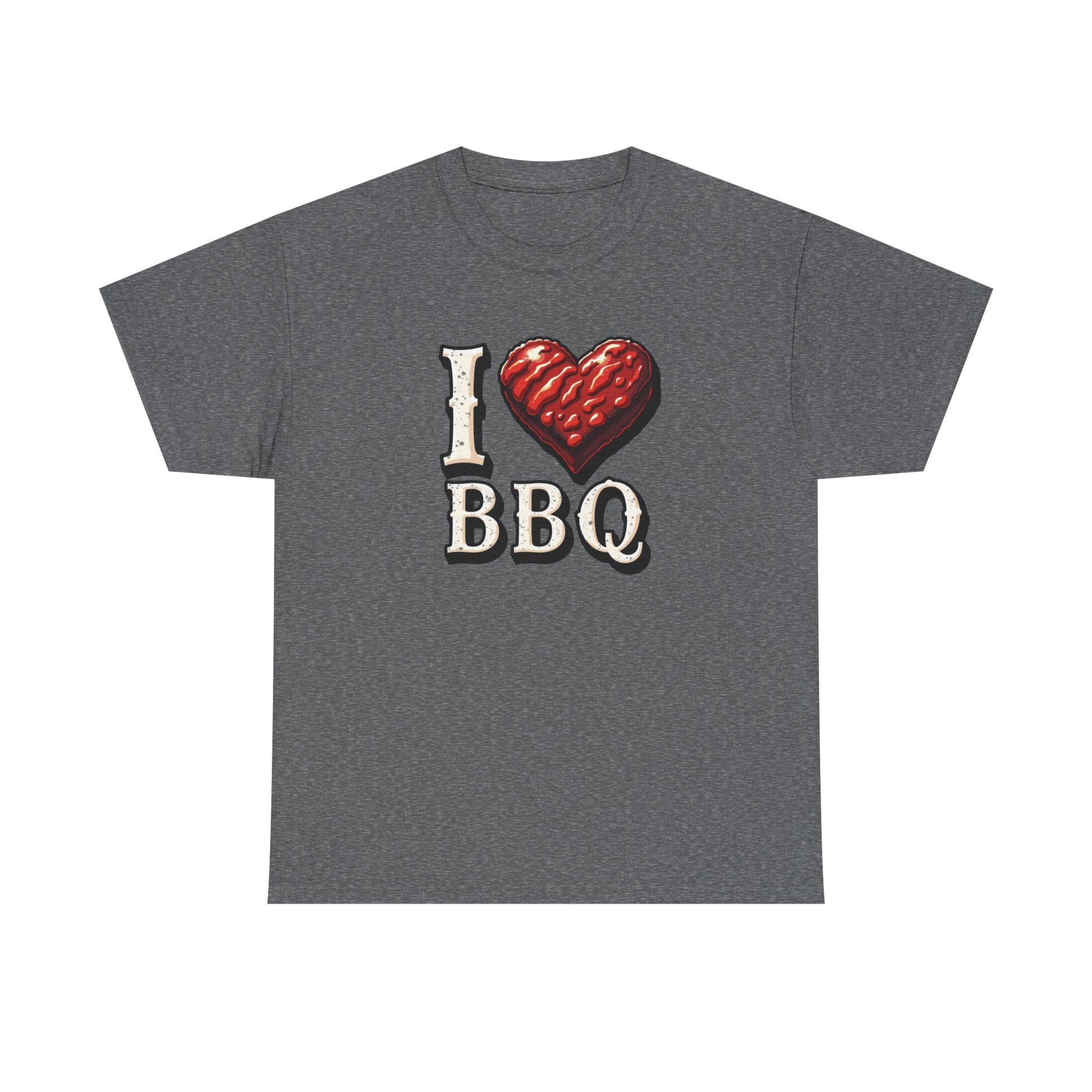 I Love BBQ Unisex Heavy Cotton Tee - Perfect for BBQ Lovers, Summer Cookouts, Grilling Events, Foodie Gift, Casual Wear - Psychonaut Swag