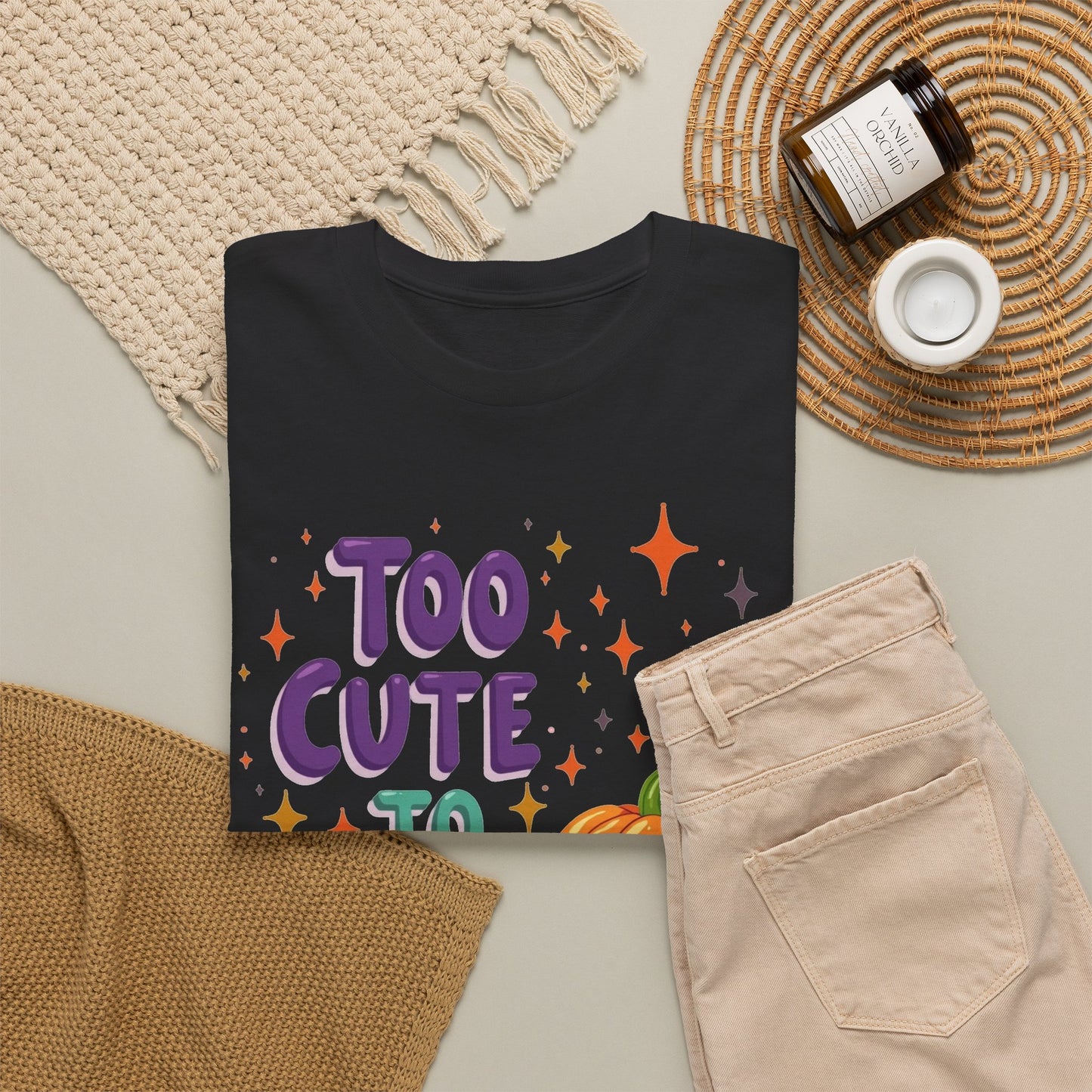 Too Cute to Spook Pumpkin T-Shirt — Cute Halloween Graphic Tee