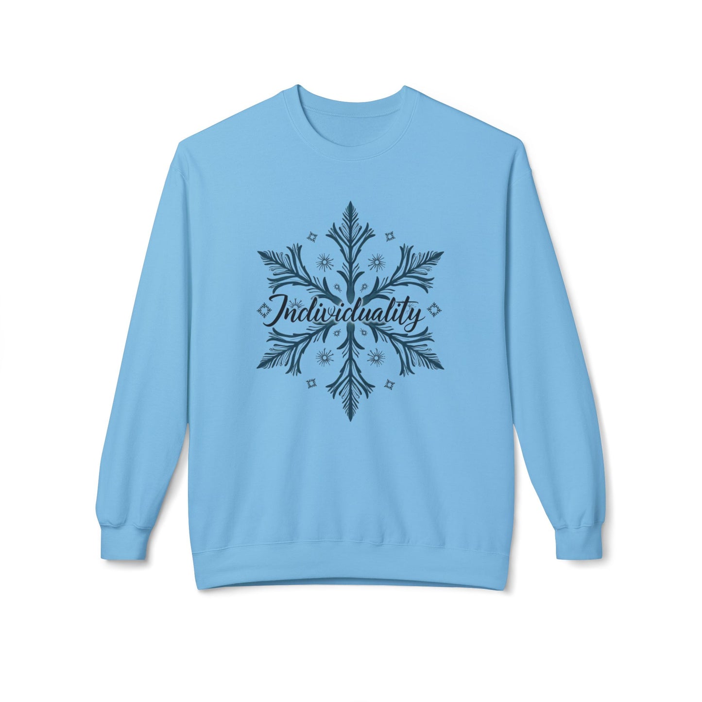 Individuality Crewneck Sweatshirt — Floral Snowflake Graphic