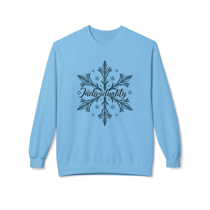 Individuality Crewneck Sweatshirt — Floral Snowflake Graphic