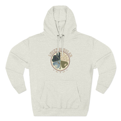 Lucky Scholar Clover, Three-Panel Fleece Hoodie