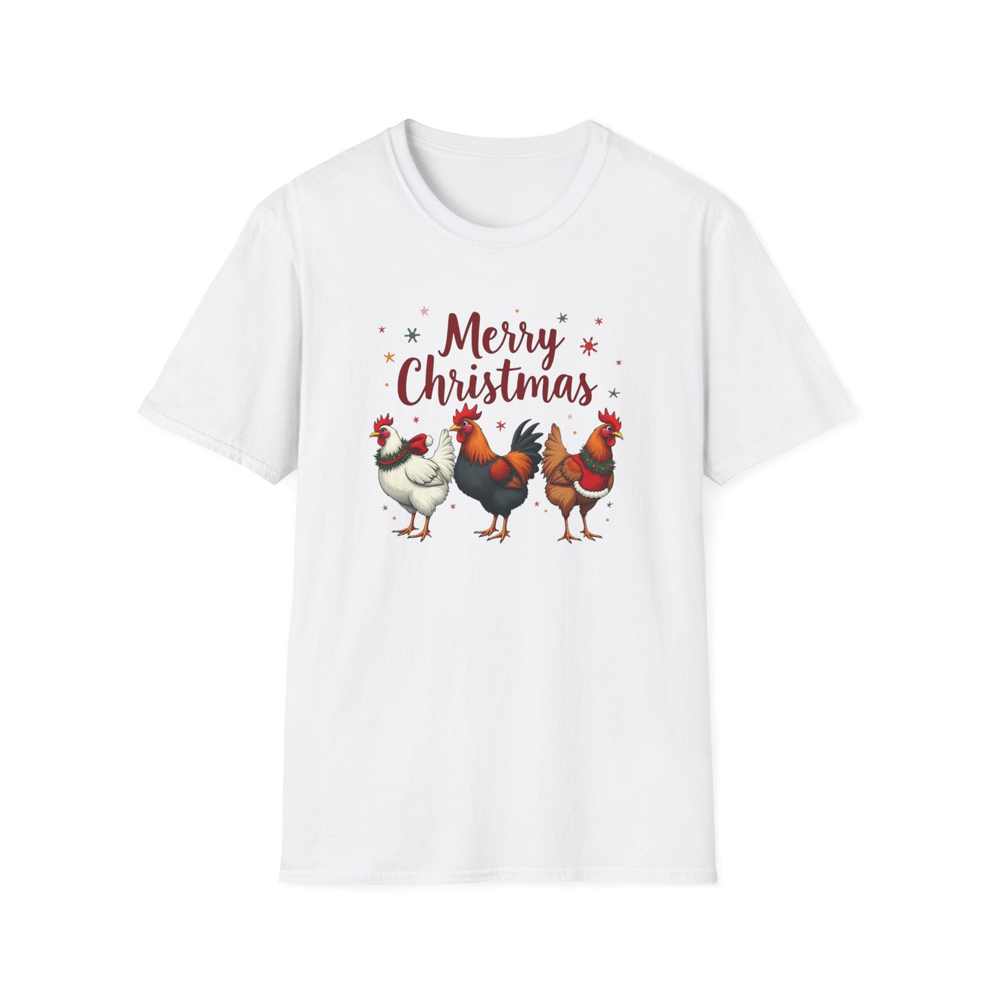 Merry Christmas Chicken Tee — Festive Rooster Holiday T-Shirt
