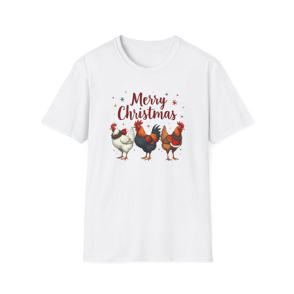 Merry Christmas Chicken Tee — Festive Rooster Holiday T-Shirt