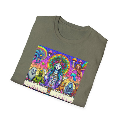 Mushroom Last Supper, Unisex Softstyle T-Shirt - Psychonaut Swag