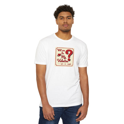 Valentine Question Mark T-Shirt — "Will You Be My Valentine?" Retro Design