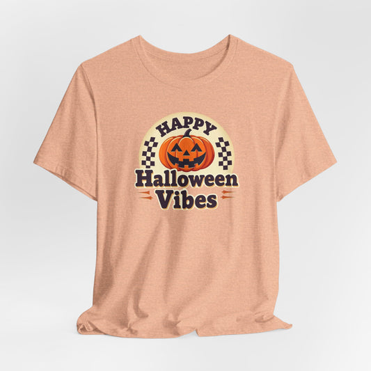 Happy Halloween Vibes Tee — Retro Pumpkin Halloween T-Shirt