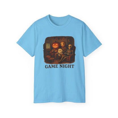 Game Night Tee, Halloween Shirt, Unisex Cotton T-Shirt, Spooky Fun Apparel, Perfect for Gathering and Celebrations