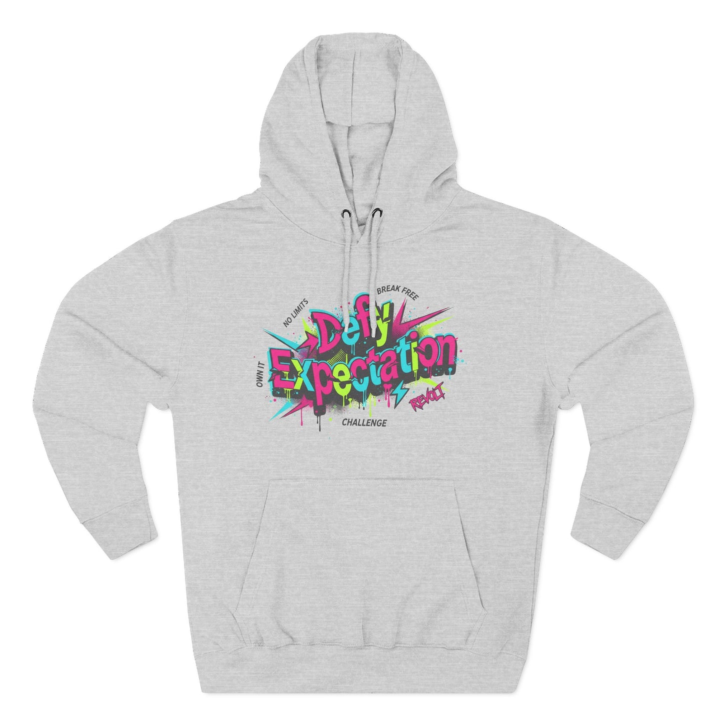 Expectation vs Reality Hoodie — Retro 90s Graffiti 'Defy Expectation' Pullover
