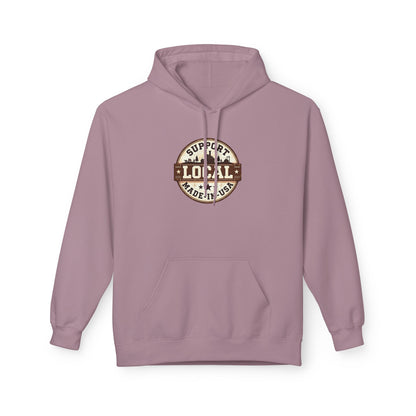 Support Local Hoodie — “Support Local Made in USA” Vintage Badge Pullover
