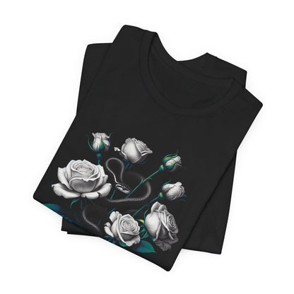 Rose and Snake Graphic Tee – Gothic Floral Vintage Shirt