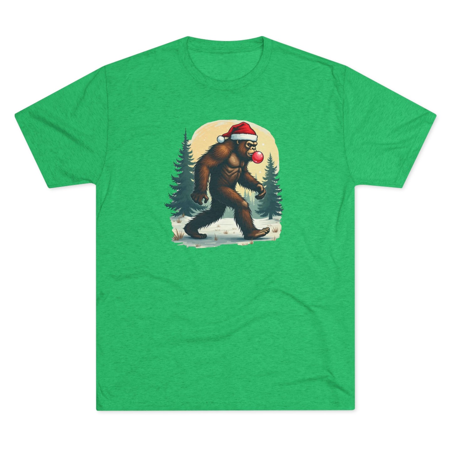 Christmas Bigfoot T-Shirt – Santa Hat Sasquatch Holiday Tee