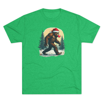 Christmas Bigfoot T-Shirt – Santa Hat Sasquatch Holiday Tee