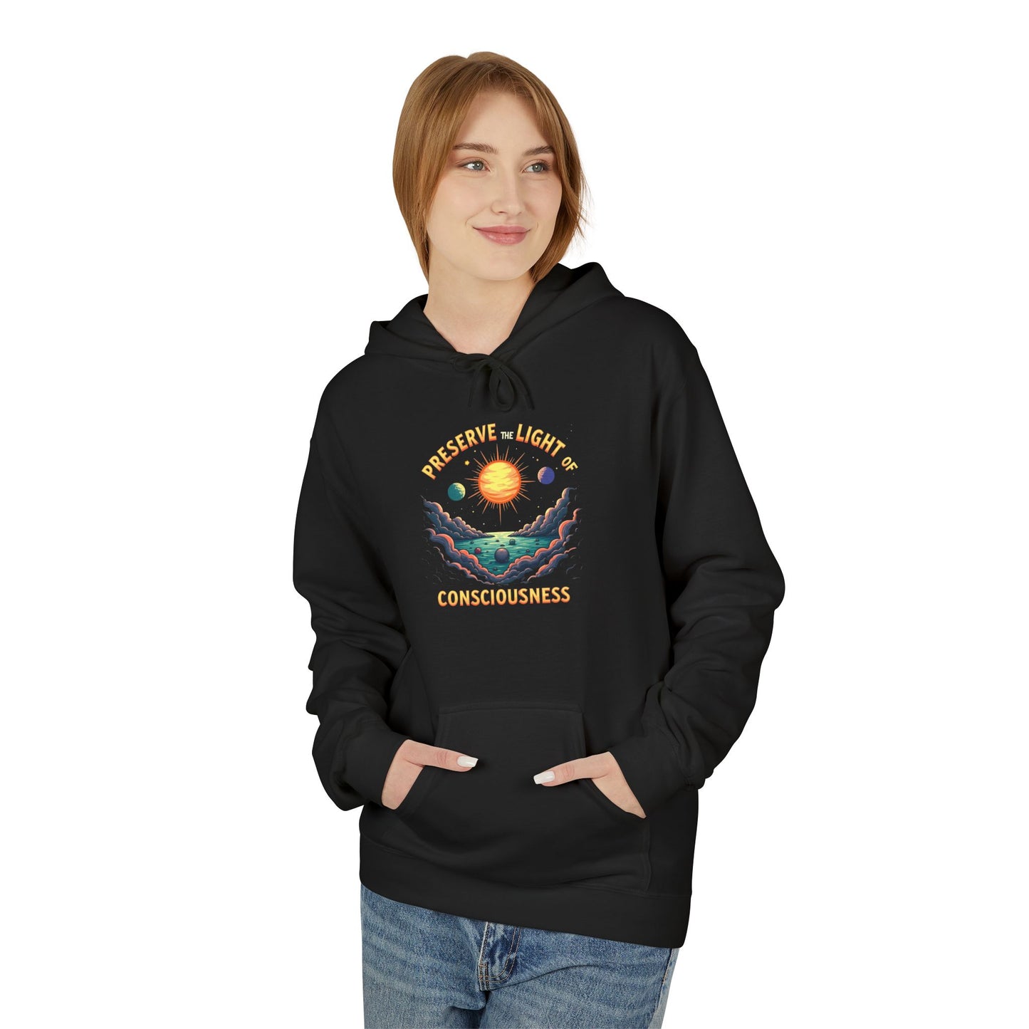 Consciousness Preservation Hoodie — "Preserve the Light of Consciousness" Graphic Hoodie
