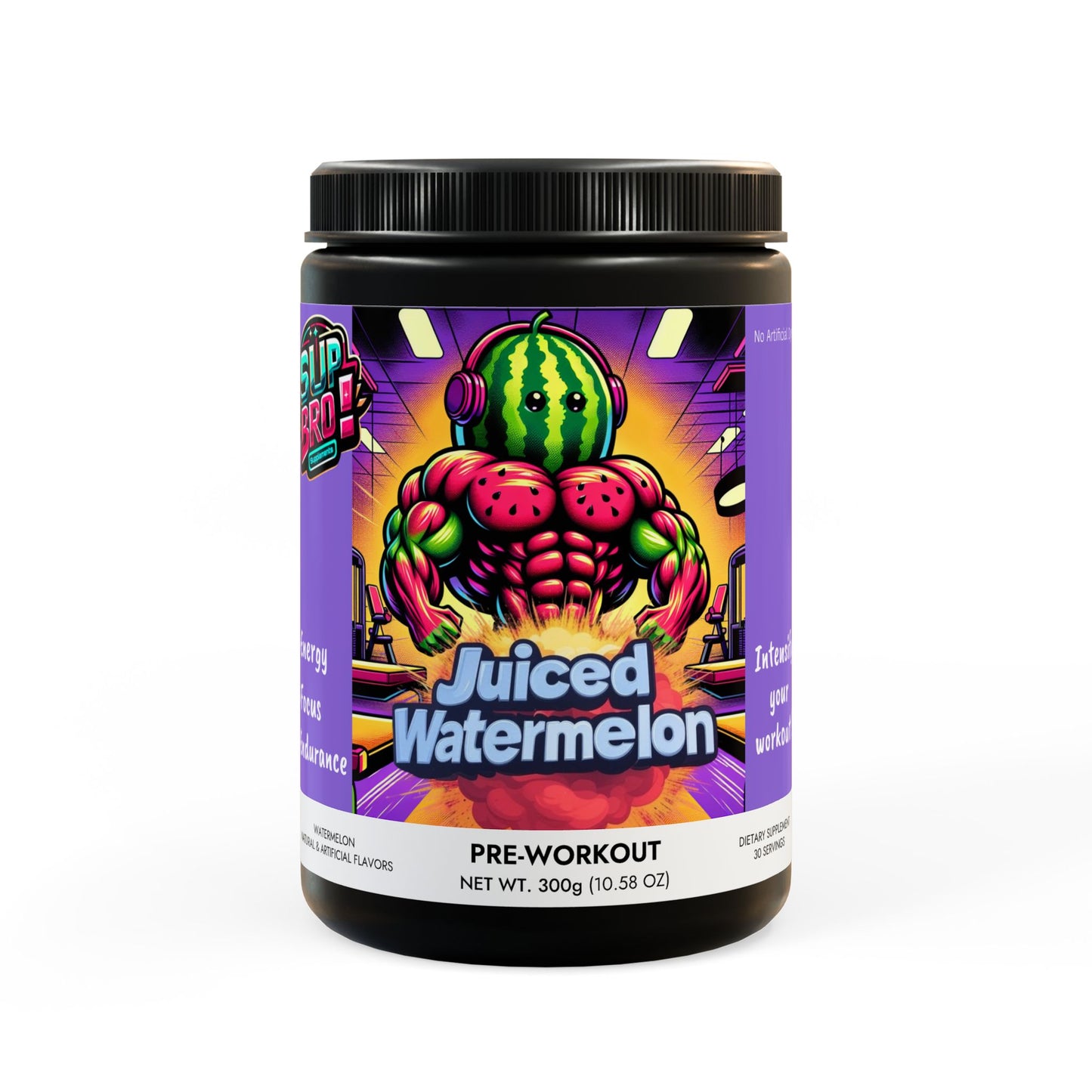 Juiced Watermelon, Pre-Workout, Sup Bro Supplement, Watermelon (300g, 10.58oz)