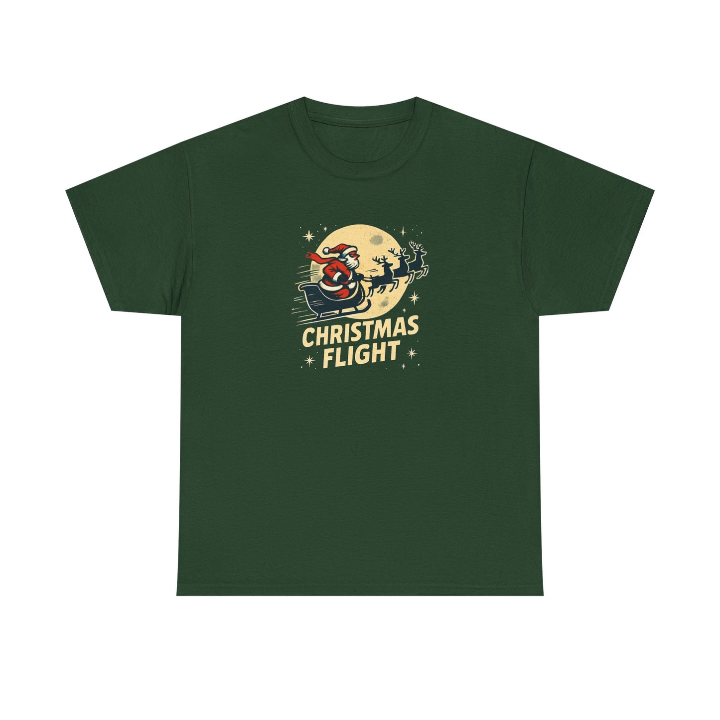 Christmas Flight T-Shirt — Santa Sleigh Retro Holiday Graphic Tee