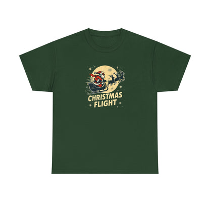 Christmas Flight T-Shirt — Santa Sleigh Retro Holiday Graphic Tee