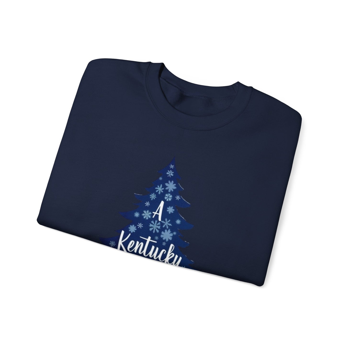 Kentucky Christmas Sweatshirt — Blue Plaid Tree Holiday Crewneck