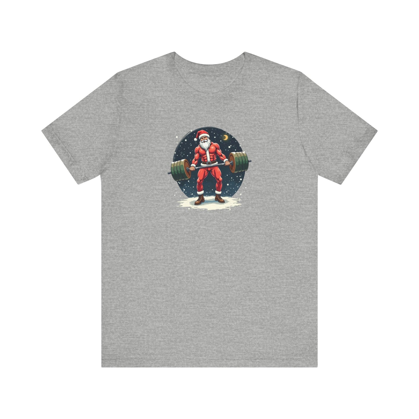 Jacked Santa Weightlifting, Unisex Jersey Short Sleeve Tee