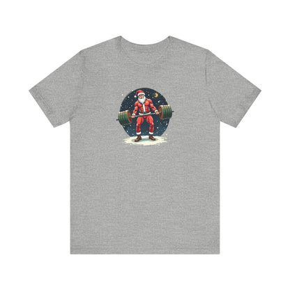 Jacked Santa Weightlifting, Unisex Jersey Short Sleeve Tee