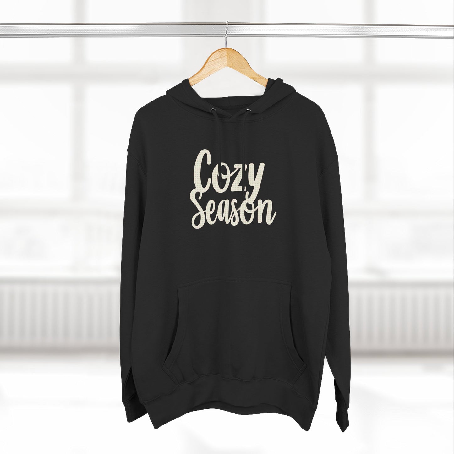 Cozy Season Hoodie — Soft Fleece Pullover with Script Graphic