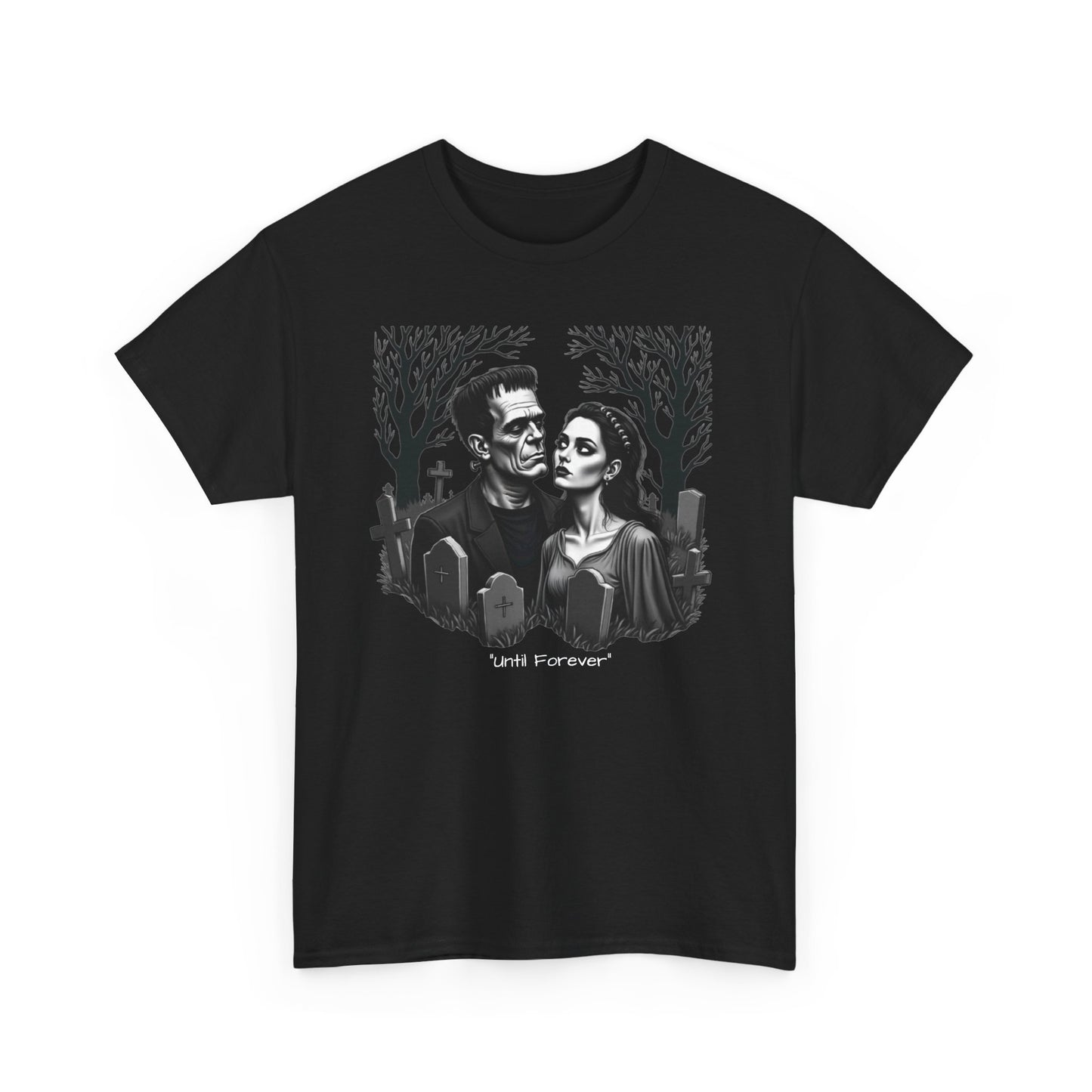 Gothic 'Until Forever' Couple Tee — Anniversary Season Graphic T-Shirt