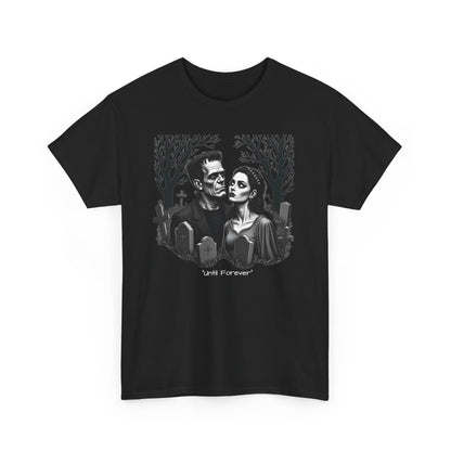 Gothic 'Until Forever' Couple Tee — Anniversary Season Graphic T-Shirt