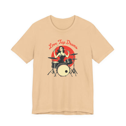 Love Tap Drums, Drummer Tee - Perfect for Music Lovers, Band Merch, Gifts for Musicians, Concerts, Casual Wear, Love Tap Drums - Psychonaut Swag
