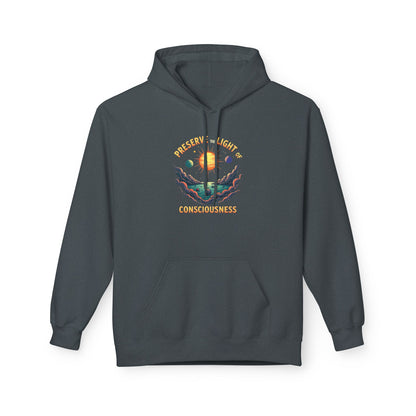 Consciousness Preservation Hoodie — "Preserve the Light of Consciousness" Graphic Hoodie