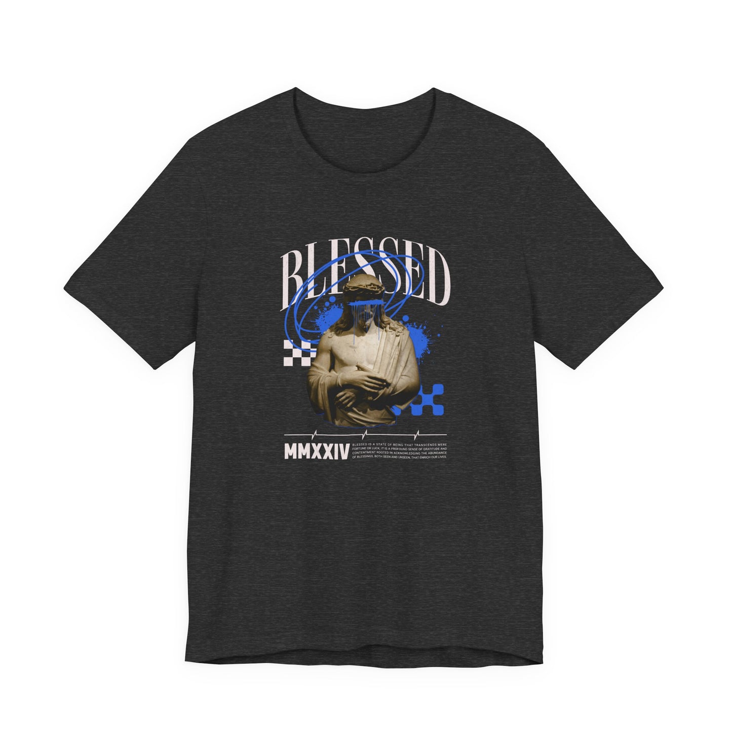 Blessed Statue Graphic Tee — Vintage Aesthetic Rome MMXXIV T-Shirt
