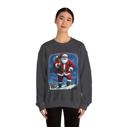 Santa Snow Hike, Graphic Sweatshirt – Vintage Holiday Christmas Crewneck