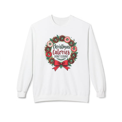 Christmas calories don’t count, Unisex Midweight Softstyle Fleece Crewneck Sweatshirt