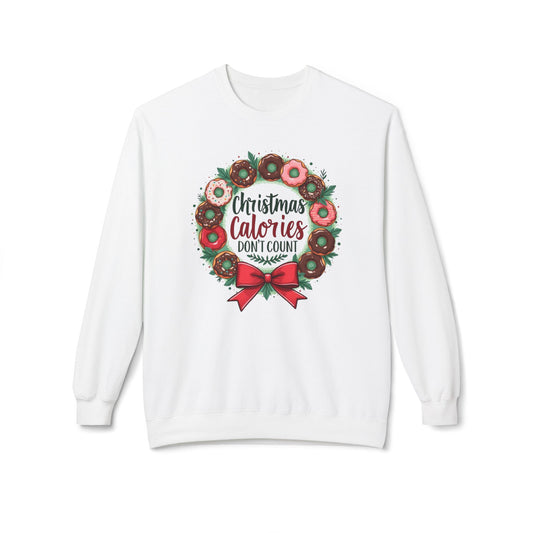 Christmas calories don’t count, Unisex Midweight Softstyle Fleece Crewneck Sweatshirt