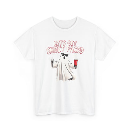 Let's Get Sheet Faced Ghost T‑Shirt — Funny Halloween Party Tee