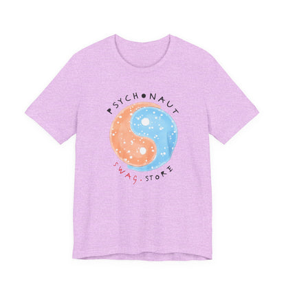 Psychedelic Yin Yang Graphic Tee, Relaxed Fit Short Sleeve T-Shirt, Unisex Casual Wear, Gift for Psychonauts and Free Spirits