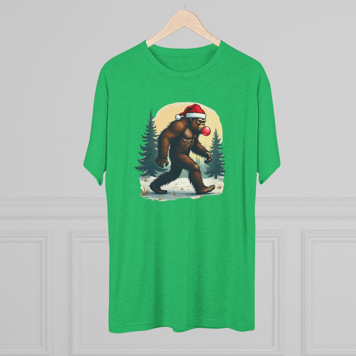 Christmas Bigfoot T-Shirt – Santa Hat Sasquatch Holiday Tee