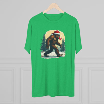 Christmas Bigfoot T-Shirt – Santa Hat Sasquatch Holiday Tee