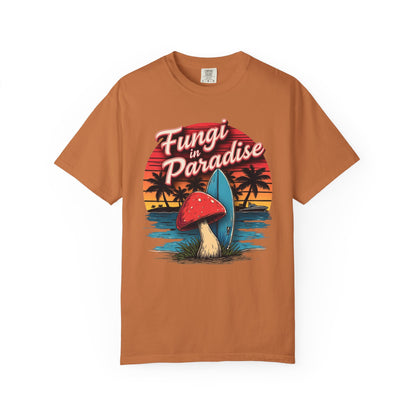 Fungi in Paradise Design, Relaxed Tee, Vintage Style Shirt, Gift for Nature Lovers, Eco-Friendly Apparel - Psychonaut Swag
