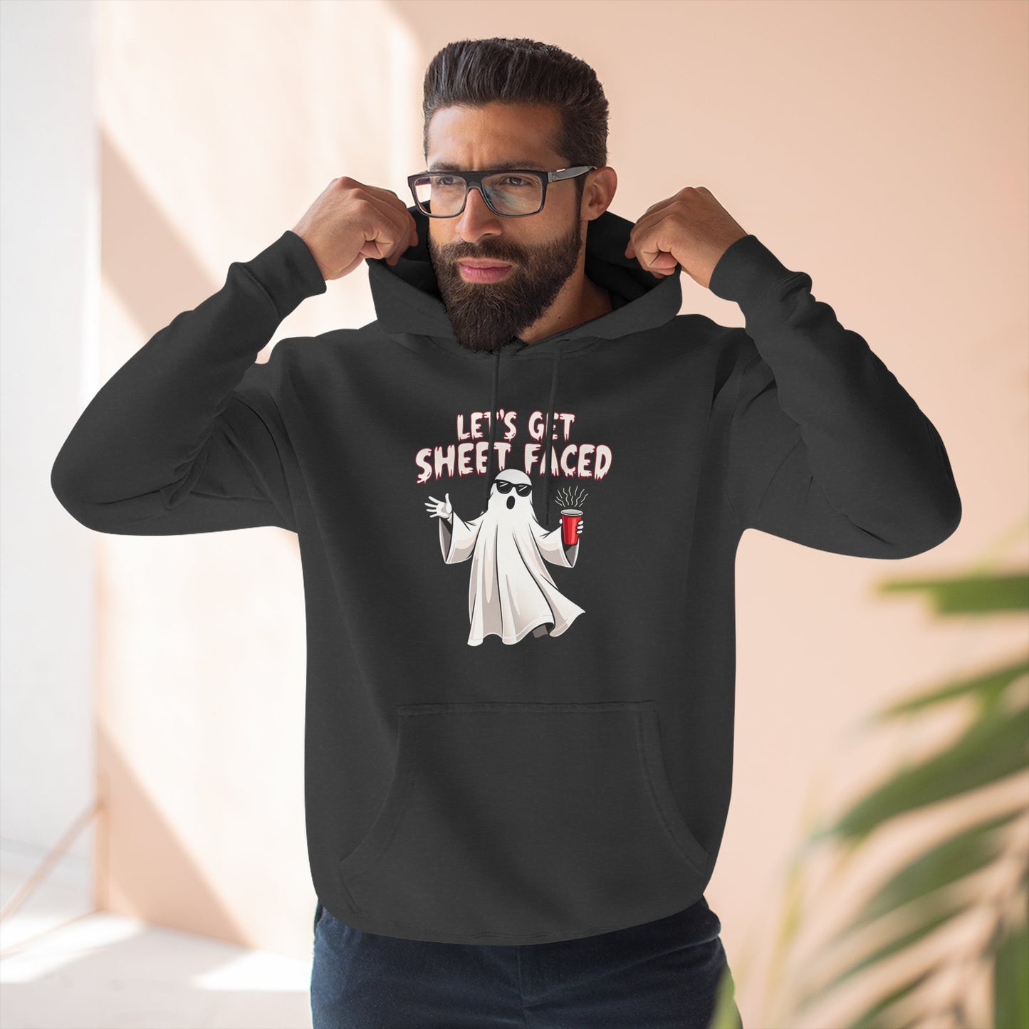 Let's Get Sheet-Faced Hoodie — Funny Ghost Halloween Pullover
