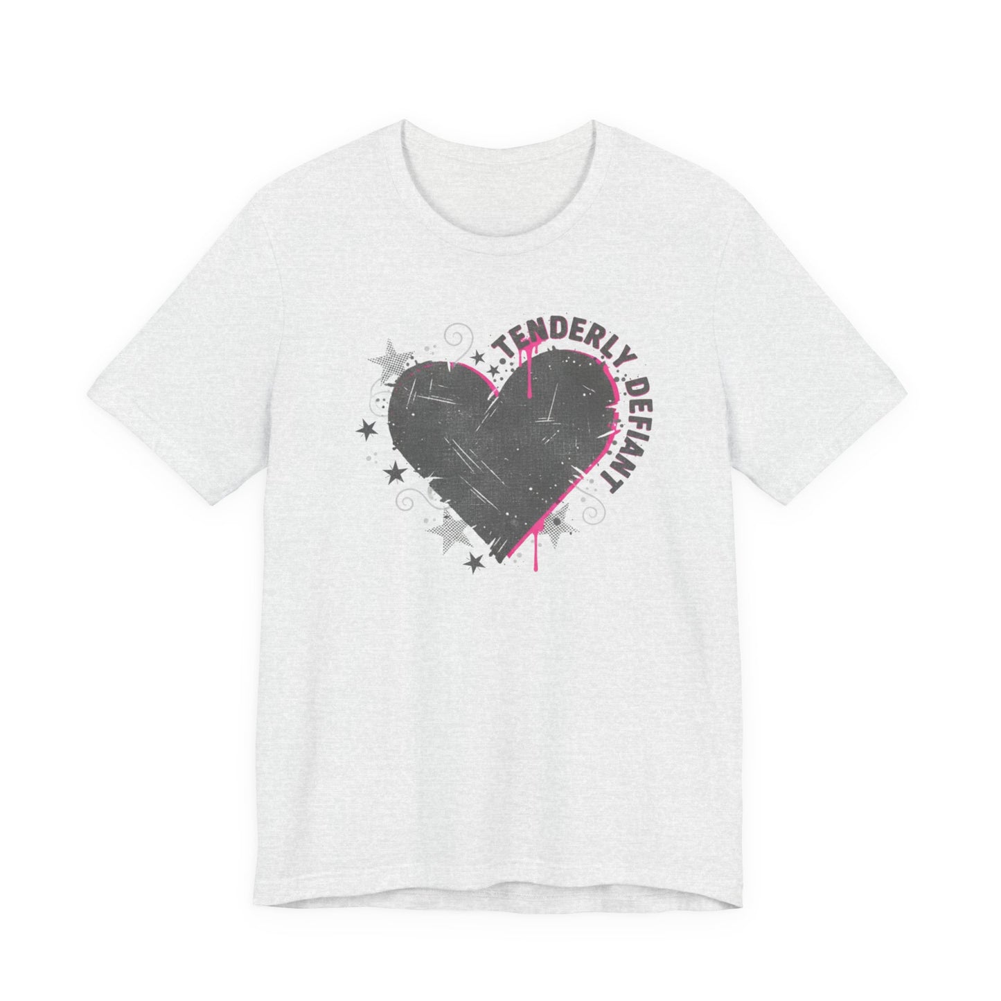 Tenderly DeFallen Heart Tee — Grunge Heart Graphic T-Shirt