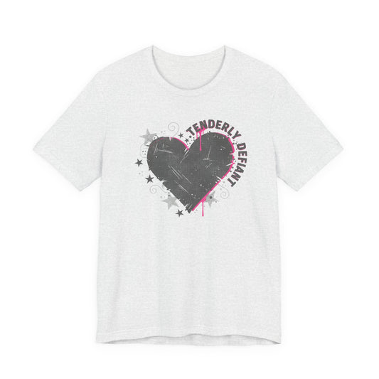 Tenderly DeFallen Heart Tee — Grunge Heart Graphic T-Shirt