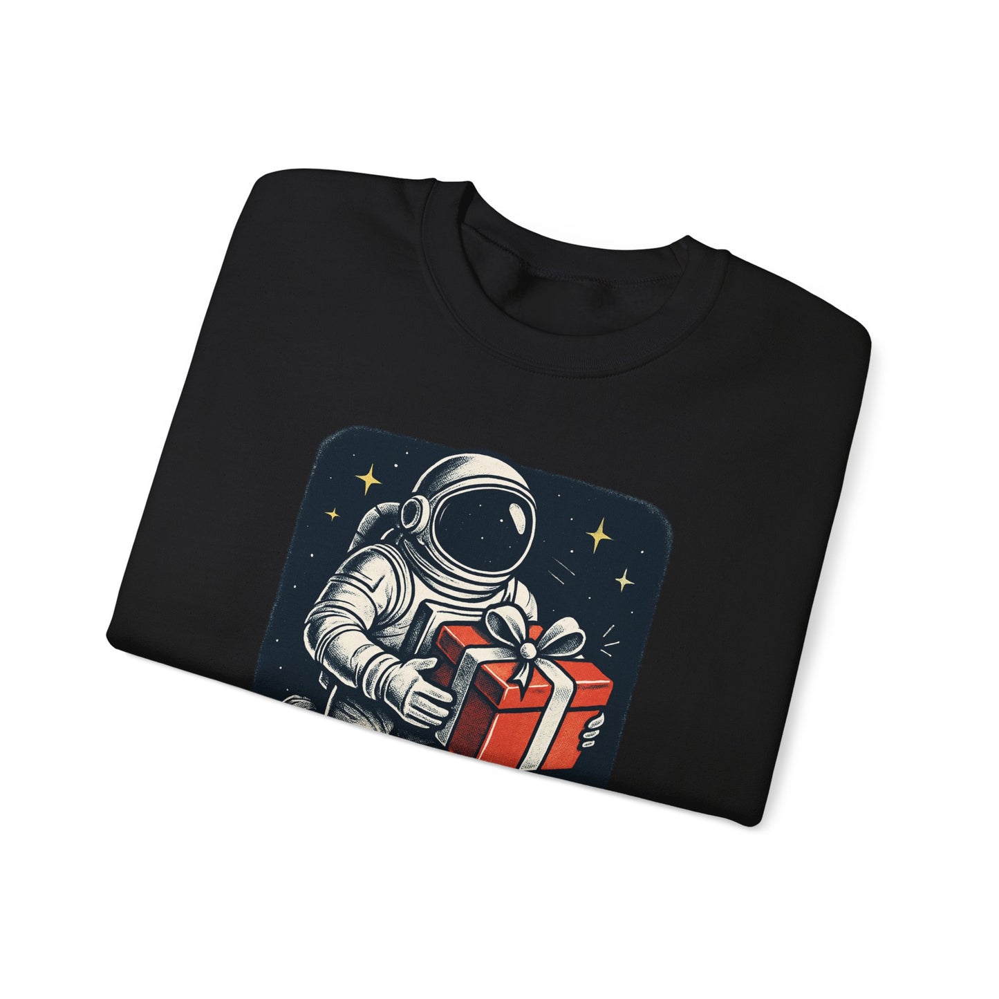 Astronaut holding Gift,  Unisex Heavy Blend™ Crewneck Sweatshirt