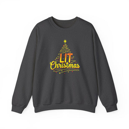 Christmas Sweatshirt - "Lit Christmas" Festive Holiday Crewneck